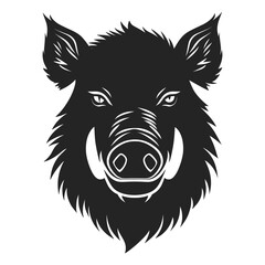 Obraz premium Wild boar face linear illustration wildlife animal vector