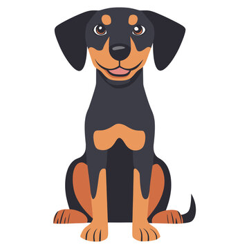 recommend clip art: Doberman dog illustration puppy pet vector