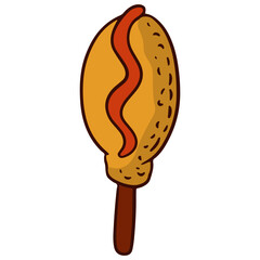 Junk Food with Doodle Design. Vector Illustration