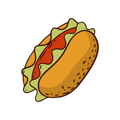 Junk Food with Doodle Design. Vector Illustration