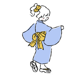 浴衣を着た女の子