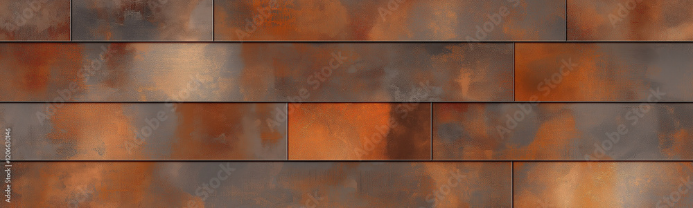 Poster rusty metal panels showing a gradient of orange and brown creating an industrial background