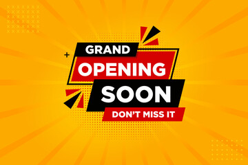 Grand opening soon sale banner. Grand opening sale banner template for social media. Vector illustration.