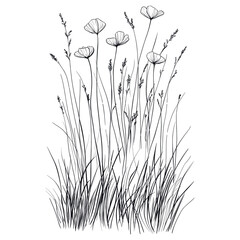 Wild flower Beggarticks drawing sketch design vector