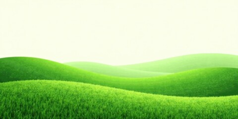 Serene Rolling Hills of Lush Green Pastureland Under a Bright Sky