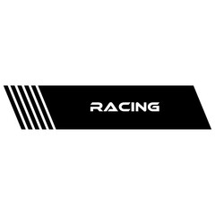 Racing stripe banners, checkered pattern vector set, flag, speed line design vector graphics for motorsports, car racing, track finishing. motocross labels or logotypes for winners
