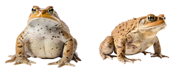 Cane Toads - High-Resolution Images of Amphibians for Wildlife and Nature Themes isolated on a transparent PNG background, white background, cut out
