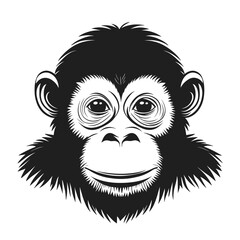 Orangutans monkey face linear illustration animal vector vector