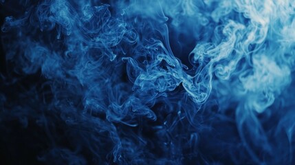 Obraz premium Abstract Blue Smoke Swirls: A Captivating Study in Texture and Form
