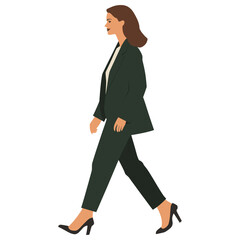 Fototapeta premium Business woman walking illustration professional confident vector