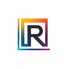 R icon rainbow on a white background