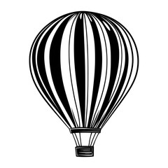 Obraz premium Hot air balloon illustration pattern black vector