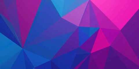 Fototapeta premium Abstract Low Poly Background with Vibrant Hues of Blue and Pink Geometric Shapes