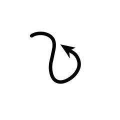 devil tail silhouette icon