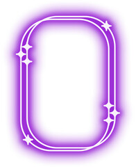 Neon Line Frame with Stars
