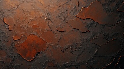 A textured surface featuring a blend of rust and earthy tones, with layered, flaking patterns creating a visually appealing effect.