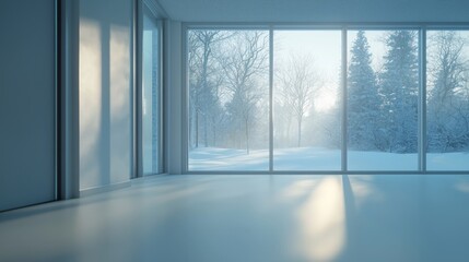 Winter Wonderland View from Minimalist Room