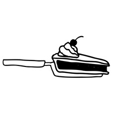 Slice of pie on a pie server utensil