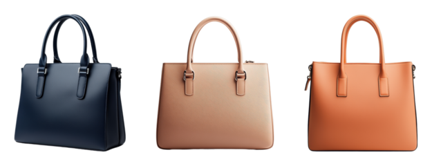 Stylish collection of leather handbags in various colors