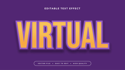 virtual editable text effect with yellow orange and purple bold gradient style