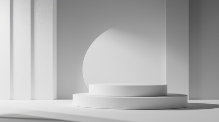 Fototapeta premium Minimalist White Stage: A Clean and Elegant Product Display