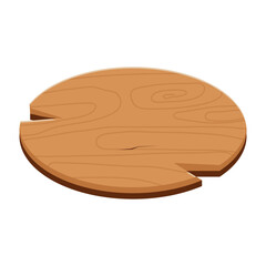 Wooden Sign Board with Minimalist Cartoon Design. Vector Illustration