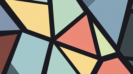 Abstract geometric shapes in pastel colors create a modern design.