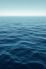 Obraz premium Calm ocean, blue water, clear sky, horizon, travel