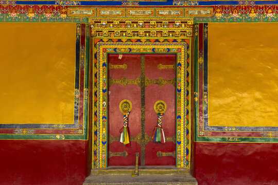 출입문,벽,궁전,노블링카,Norbulingka,라싸,티베트,중국