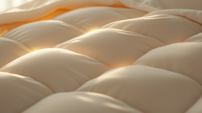Soft Beige Quilted Comforter Texture in Sunlight