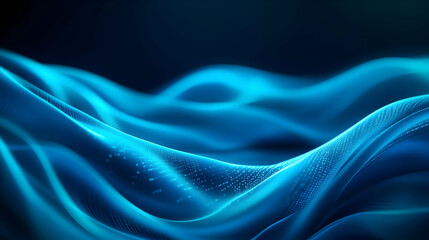 Obraz premium Abstract flowing waves in vibrant blue hues.