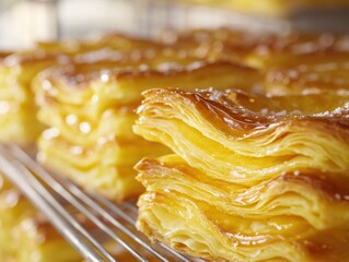 Indulge in the Exquisite Flaky Layers of this Luxurious Pastry Deep Golden-Brown Texture, Rich and Inviting Aroma, Perfectly Baked for a Sensational Culinary Experience Discover the Delightful