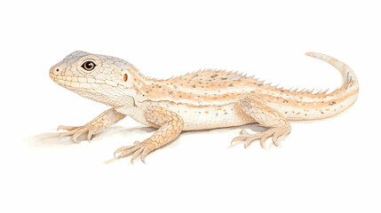 Obraz premium Pale lizard profile, desert background, reptile illustration, educational use