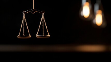 Scales of Justice in Low Light.