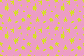 Green stars pink background pretty abstract seamless repeat pattern