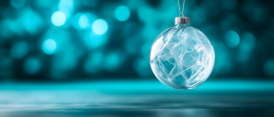 Elegant decorative ornament on turquoise background.