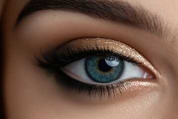 Obraz premium Woman with smokey eye makeup