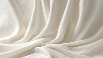Obraz premium Elegant Creamy White Fabric Swirls Create a Luxurious Soft Background
