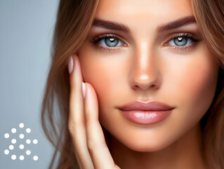 Fototapeta premium Close-up of a beautiful woman with flawless skin.