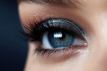 Obraz premium Woman with smokey eye makeup