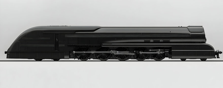 Black streamliner train studio shot