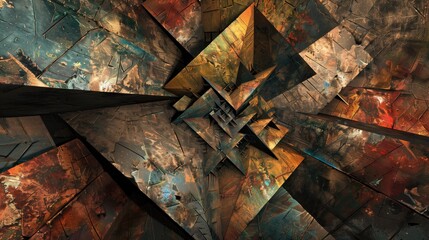 Abstract artwork with vibrant colors and geometric shapes, creating a dynamic and energetic visual experience.