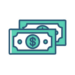 currency banknotes icon design