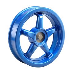 Fototapeta premium Vibrant Blue Wheel: Clean, Minimalist Design Element on White Background. Perfect for websites, 