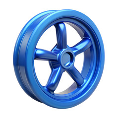 Obraz premium Vibrant Blue Wheel: Clean, Modern Design Element. Perfect for websites, branding, and graphic design