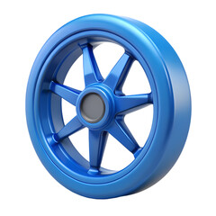 Obraz premium Vibrant Blue Wheel: Clean, Modern Design Element. Perfect for websites, presentations, and branding 