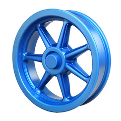 Obraz premium Vibrant Blue Wheel: Clean, Modern Design Element. Perfect for websites, presentations, and more. 