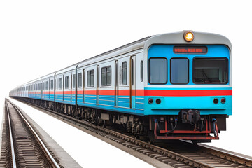 Obraz premium Electric Train on Tracks, Isolated