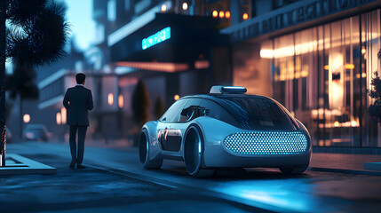 Futuristic Driverless Autonomous Transport - Innovative Smart Mobility Concept
