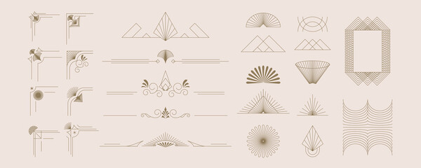 Vintage deco frame and border. Abstract decoration element object